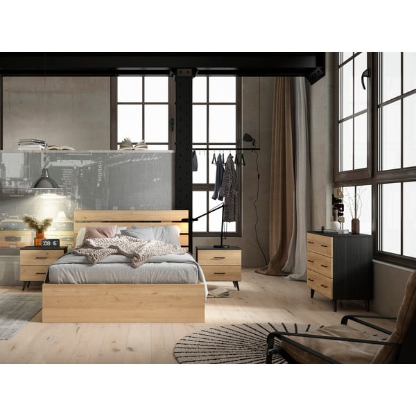 Must/loomulik madal kapp tammepuust 80x72 cm Indus - Marckeric-image-4