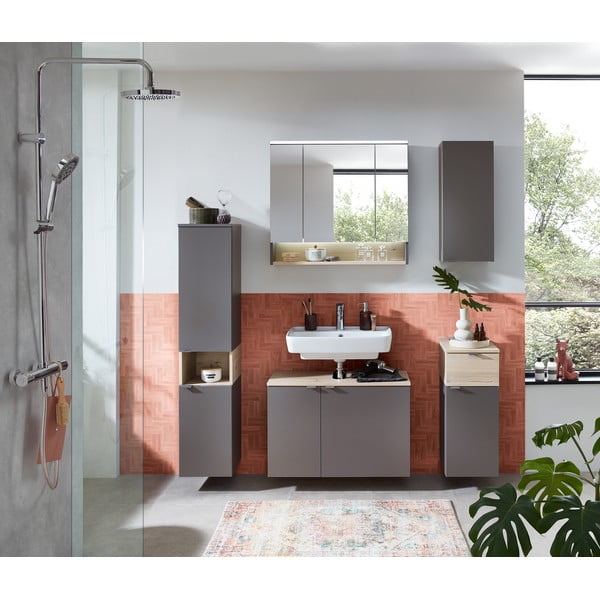 Hall männispoonist seinale kinnitatav madal vannitoakapp 72x30 cm Quickset 394 - Pelipal-image-4