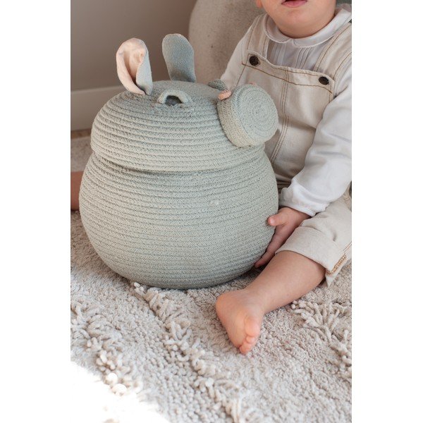 Helehall riidest laste mänguasjakorv ø 25x30 cm Henry the Hippo - Lorena Canals-image-2