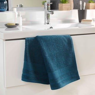 Tumesinine puuvillane froteerätik 50x90 cm Tendresse - douceur d'intérieur