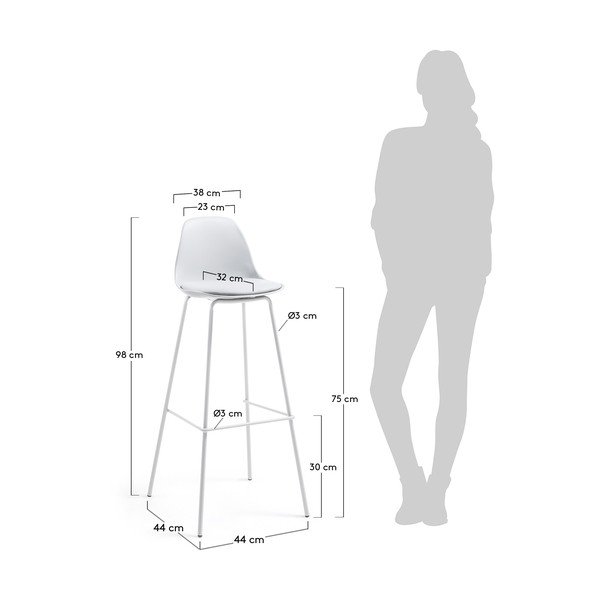 Sada 2 světle šedých barových židlí La Forma Lysna-image-1