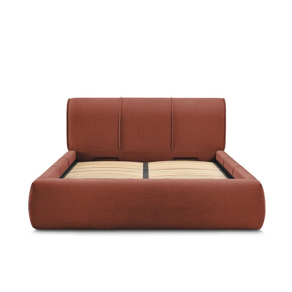 Oranž polsterdatud kaheinimesevoodi koos voodipõhjaga 180x200 cm Vernon - Bobochic Paris-image-3