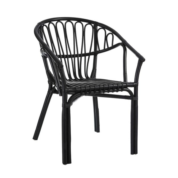 Černá židle z ratanu Tropicho Room