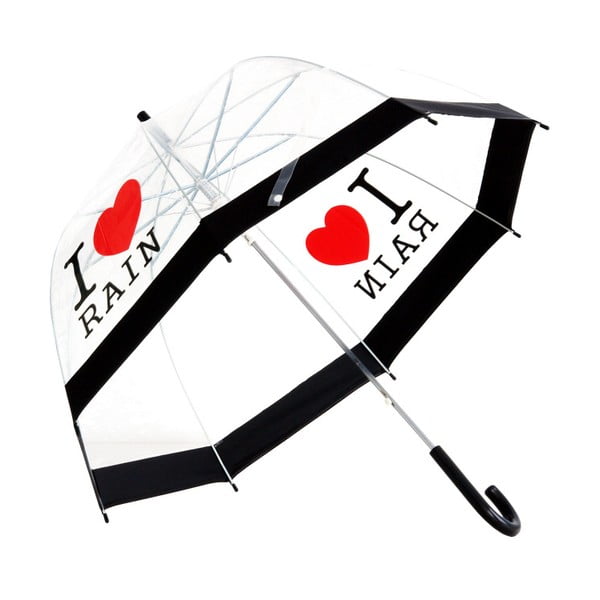 Transparentní deštník Ambiance I Love Rain, ⌀ 81 cm