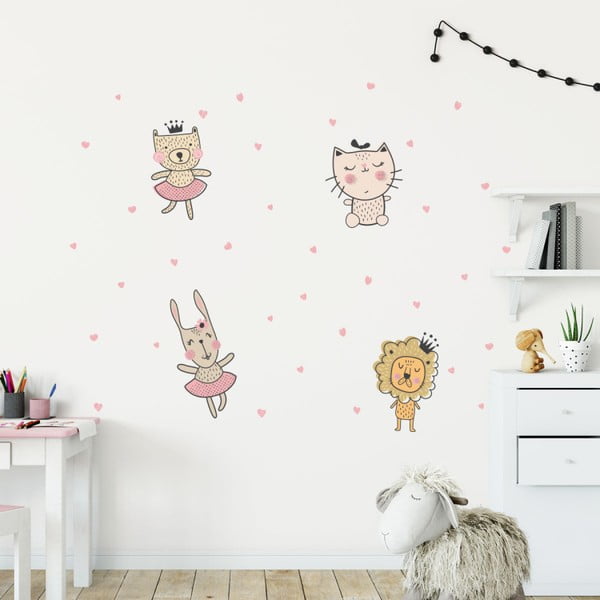 Seinakleebiste komplekt Skandinaavia loomad südamega - Ambiance-image-1