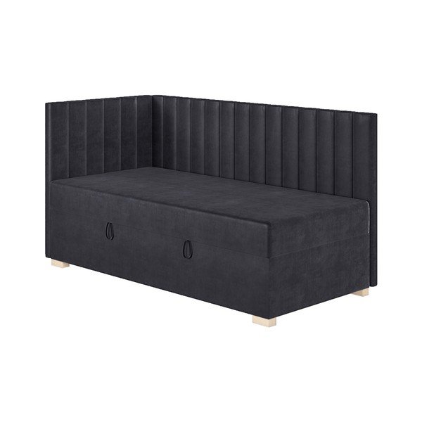Tumesinine nurga lastevoodi koos madratsiga koos hoiuruumiga 90x200 cm Snugi – Ghado-image-4