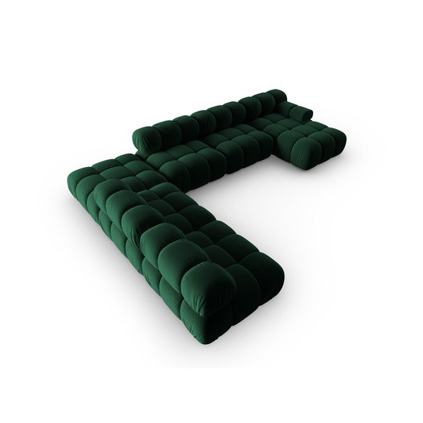 Roheline sametist diivan 379 cm Bellis - Micadoni Home-image-4