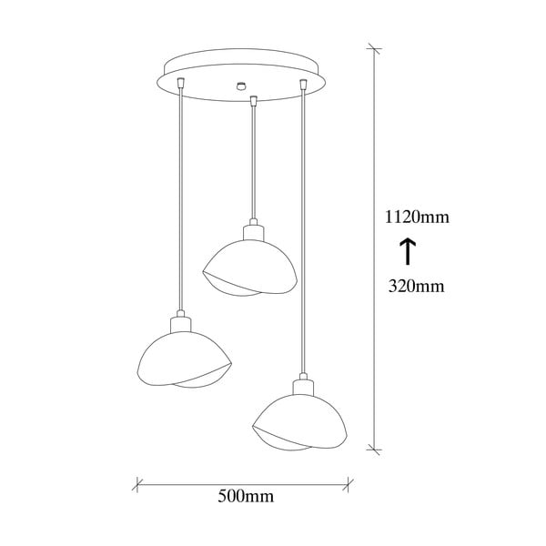 Must rippvalgusti metallist varjuga ø 50 cm Sivani - Opviq lights-image-4