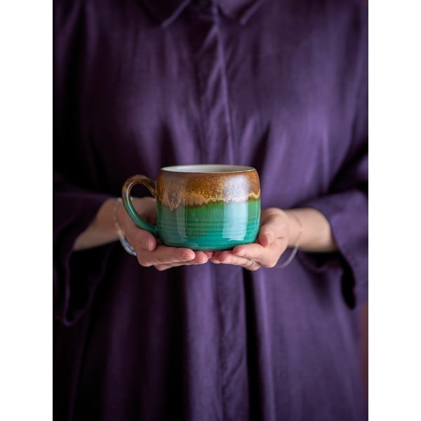 Rohelised/pruunid kivikeraamikast kruusid 4tk komplektis 400 ml Sheen - Bloomingville-image-1