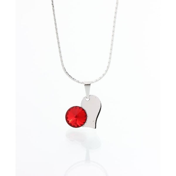 Červený náhrdelník se Swarovski krystaly Yasmine Heart