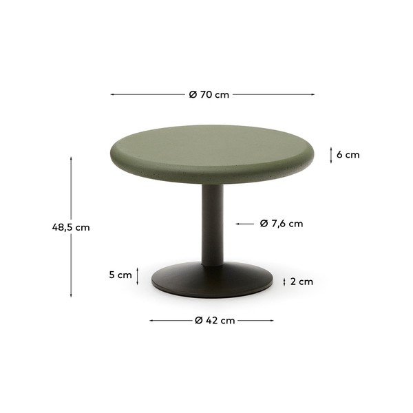 Ümmargune aiasöögilaud betoonplaadiga ø 70 cm Esilda - Kave Home-image-4