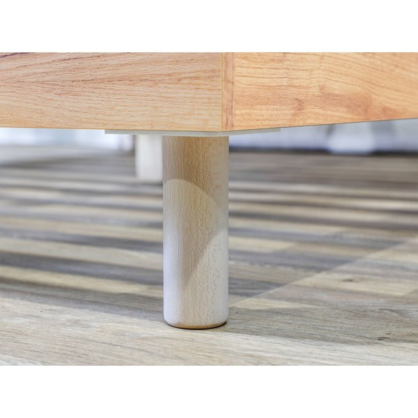 Helehall/loomulik kaheinimese voodi võrega 160x200 cm Charlie - Bobochic Paris-image-4