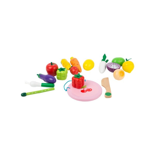 Laste puidust mänguasjade komplekt Velcro Fruits ja Vegatable (puuviljad ja köögiviljad) - Legler