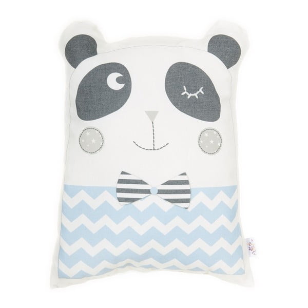 Sinine puuvillane beebipadi Mike & Co. NEW YORK Pillow mänguasi Panda, 25 x 36 cm - Mike & Co. NEW YORK