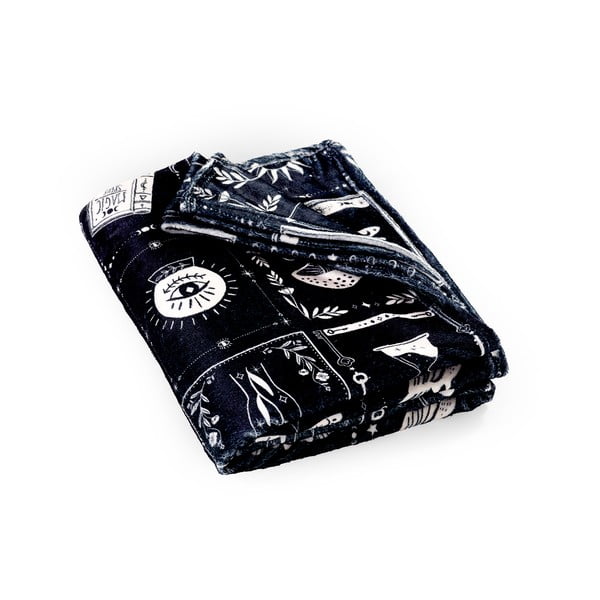 Must mikroplüüsist halloweeni motiiviga tekk 130x170 cm Enchanted Witchcraft - Catherine Lansfield