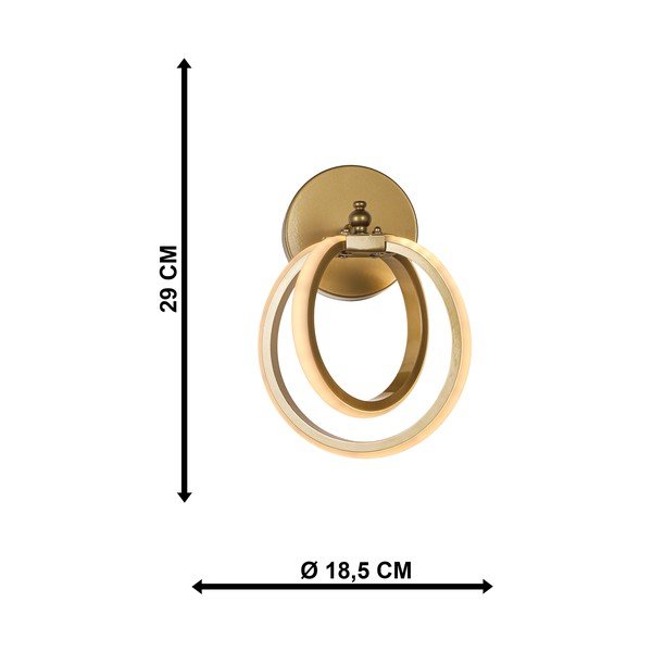 Pronksivärvi metallist LED seinavalgusti Sezen - Squid Lighting-image-4