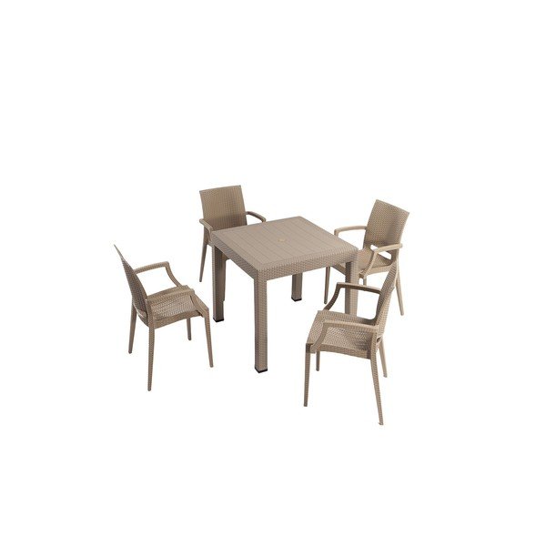 Beež rotangist aiamööbli komplekt 4-le Rattan - Floriane Garden