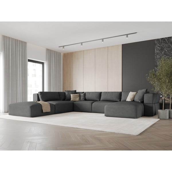 Tumehall U-kujuline diivan, vasak nurk Esther - Milo Casa-image-1