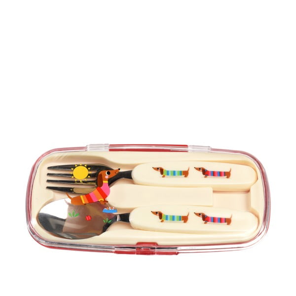 Roostevabast terasest laste söögiriistad 2 tk Sausage Dog - Rex London-image-3