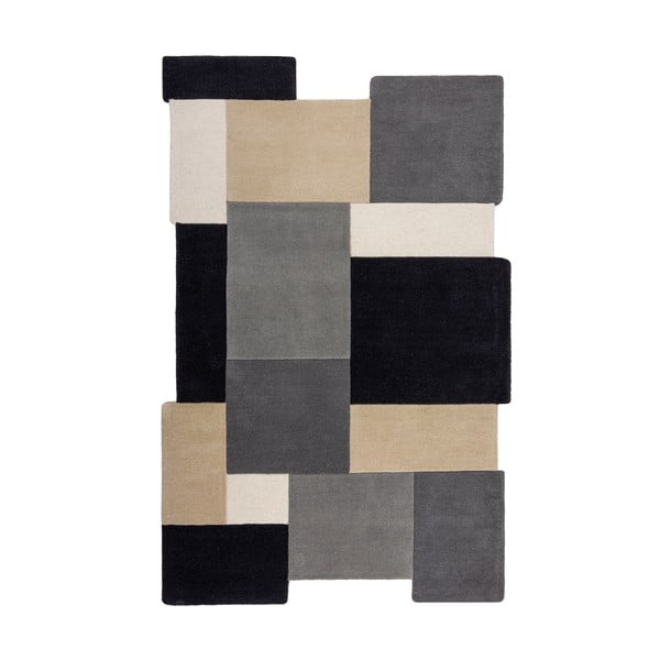 Must-hall käsitsi kootud villane vaip 150x240 cm Collage Monochrome - Flair Rugs