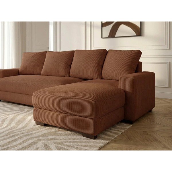 Oranž velvetist diivanvoodi/panipaigaga nurgadiivan (parem nurk/diivanvoodiga) Campi - Bobochic Paris-image-4