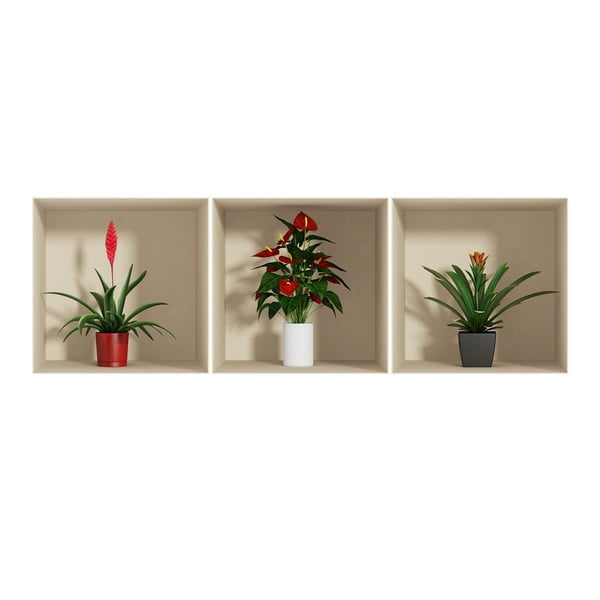 3 kleebise komplekt 3D efektiga lill - Ambiance-image-2