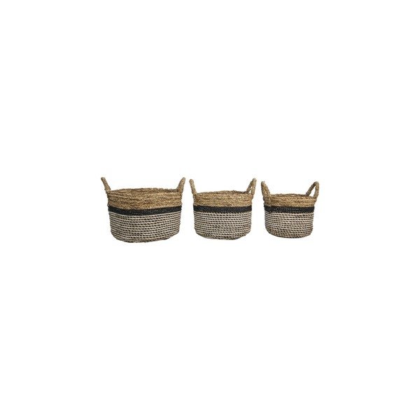 Komplekt 3 korvi Raffia Natural Gris - HSM collection-image-4