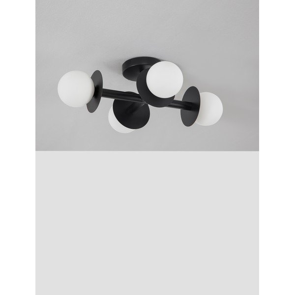 Valge/must metallist laelamp klaasist varjuga 37x51 cm Pielo - Nova Luce-image-2