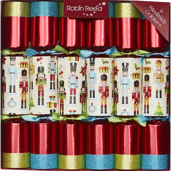 Sada 6 vánočních crackerů Robin Reed Red Nutcracker
