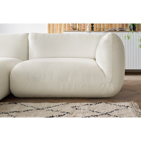 Valge kordvillane nurgadiivan (vasakpoolne nurk) Lecomte - Bobochic Paris-image-1