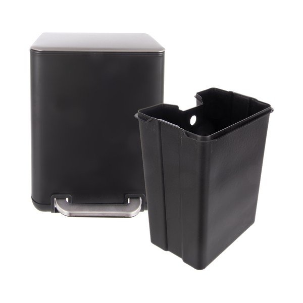 Must roostevabast terasest prügikast 6 l Black - Orion-image-4