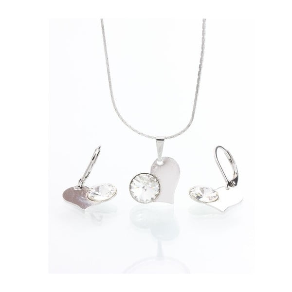 Set náhrdelníku a náušnic se Swarovski krystaly Yasmine Pure Heart