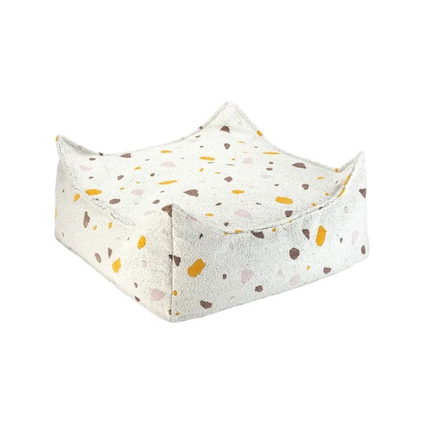 Valge buklee/šenillkangast laste kott-tool Terrazzo Square - Wigiwama