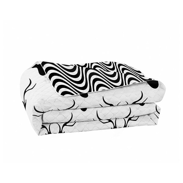 Must-valge kahepoolne mikrofiiber voodiplaat Deerest, 210 x 170 cm. Hypnosis - DecoKing