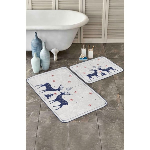Kreemikas vannitoamattide komplekt 2 tk 60x100 cm - Mila Home-image-2