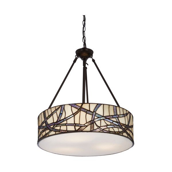 Metallist ripplamp klaasist varjuga, ø 46 cm Waldorf - Premier Housewares-image-2