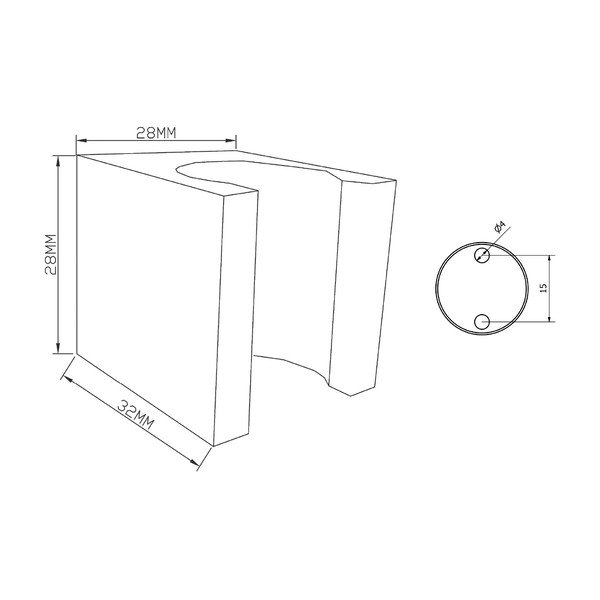 Messingist dušiotsiku hoidik läikiv hõbedane - Sapho-image-1