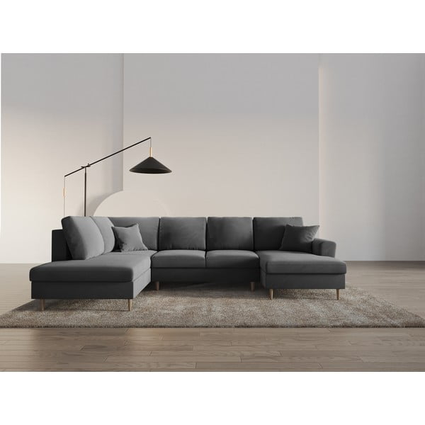 Helehall sametist panipaigaga nurgadiivanvoodi (vasak nurk/"U"-kujuline) Kyoto - Cosmopolitan Design-image-2