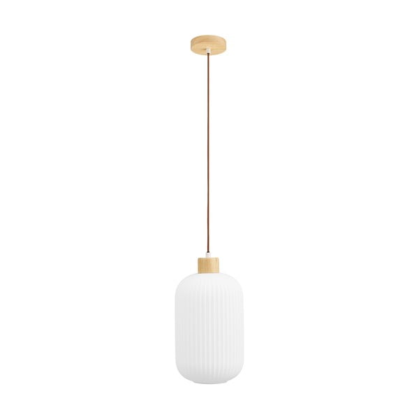 Valge ripplamp klaasist varjuga ø 20 cm Argalo – House Nordic