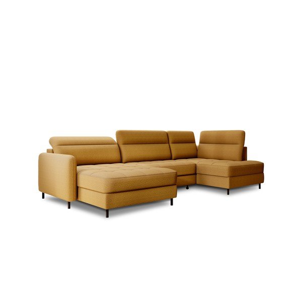 Kollane sametist lahtikäiv/sahtliga nurgadiivan (parem nurk/U-kujuline) Berrto – ELTAP-image-2