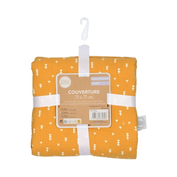 Kollane musliinist beebitekk 75x75 cm - Bébé Douceur-image-3