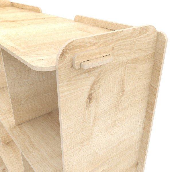 Raamaturiiul tammepuidust naturaalses värvitoonis 92,5x132 cm Zimba - Kalune Design-image-2