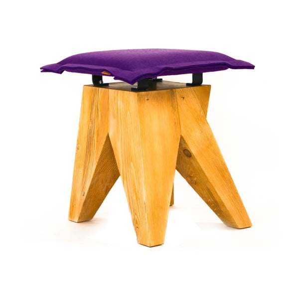 Dřevěná stolička Low, fialová