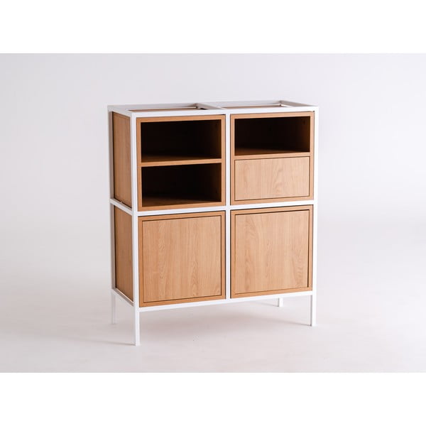 Valge kõrge kapp tammepuust 88x102 cm Skap - CustomForm-image-2