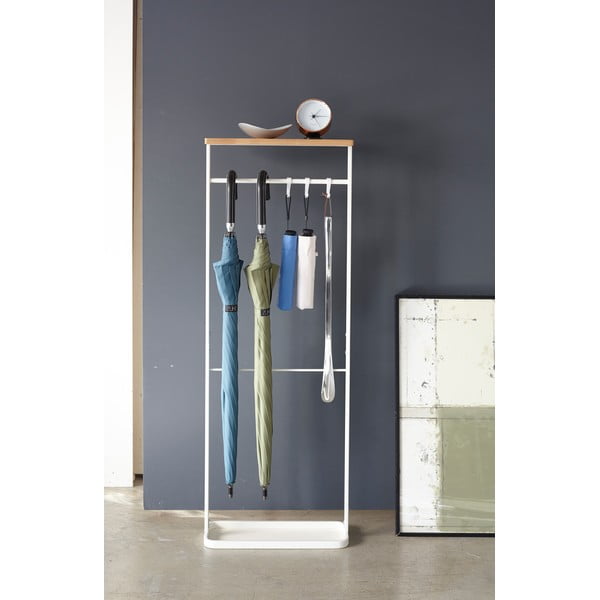 Valge vihmavarjualus puidust riiuliga Yamazaki Tower - YAMAZAKI-image-3