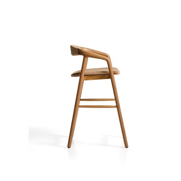 Naturaalses värvitoonis tammepuidust käetugedega baaritool (istme kõrgus 65 cm) Derile - Kave Home-image-4