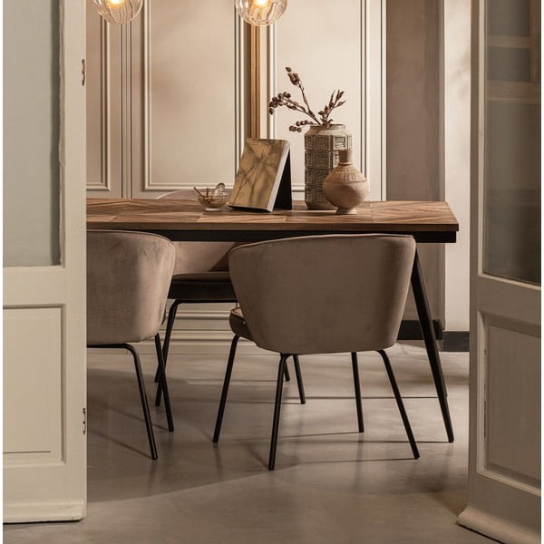 Beežid sametist söögitoolid 2tk komplektis Admit - WOOOD-image-1