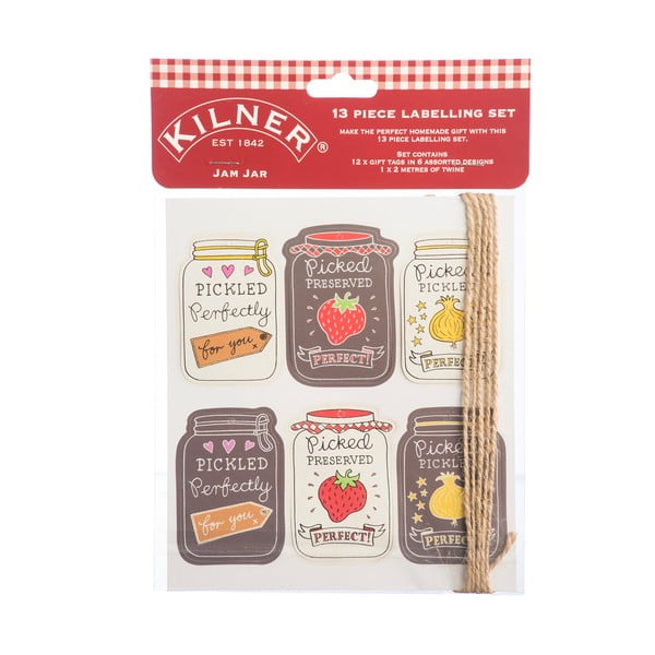 Sada 13 označovacích štítků s motivem marmelád Kilner