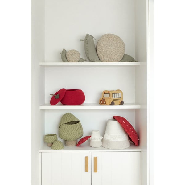 Kreem-salveiroheline kangast laste mänguasjakorv 60x24x30 cm Big Snail - Lorena Canals-image-4