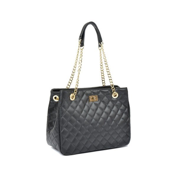 Černá kožená kabelka Isabella Rhea Perta Nero-image-3